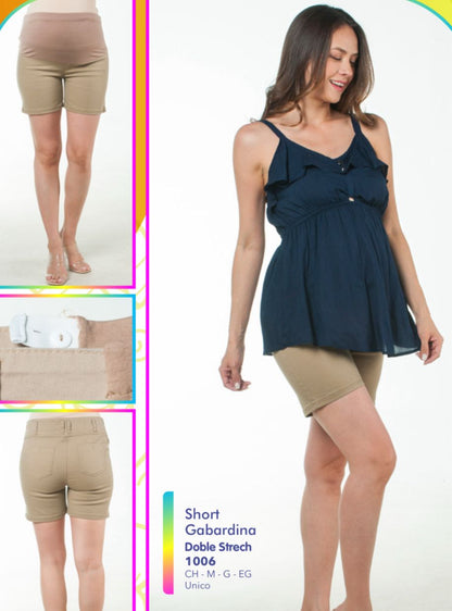 Shorts de Maternidad Mezclilla y gabardina