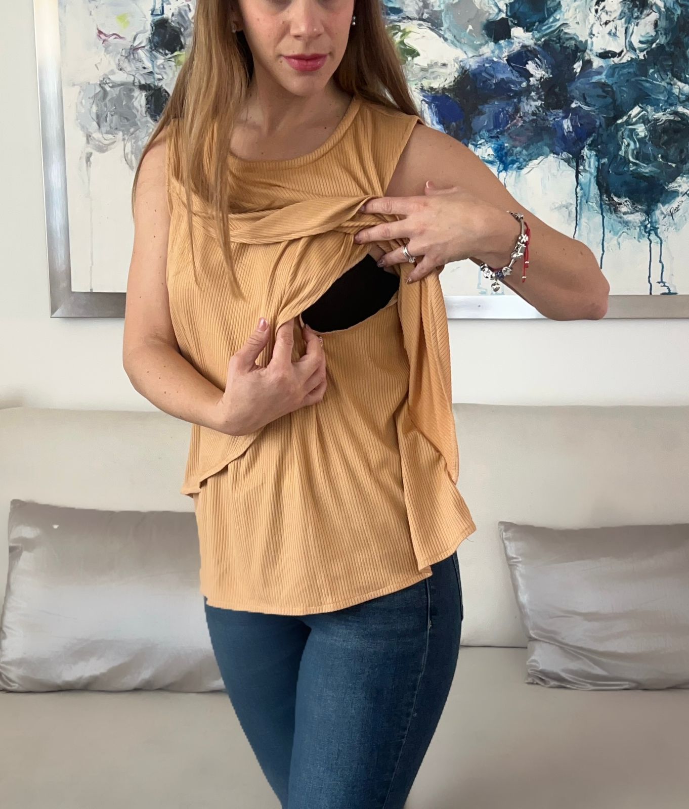 Blusa de lactancia y maternidad, Gisela granola M
