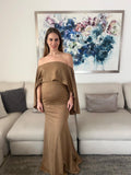 Vestido de maternidad Amparo, camel brillos