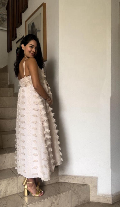 Vestido Manuela de maternidad y lactancia, beige textura