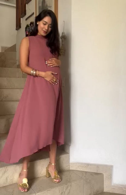 Vestido de maternidad Sonia, rosa quemado
