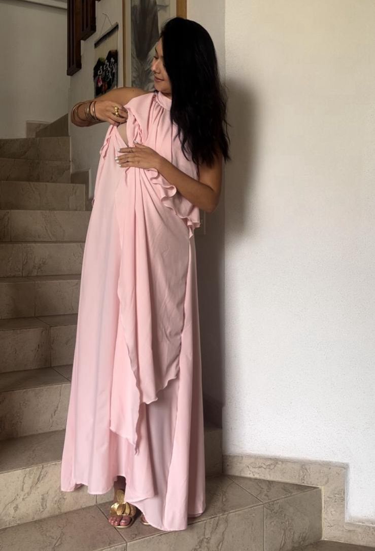 Vestido Ariel de maternidad y lactancia rosa claro lc