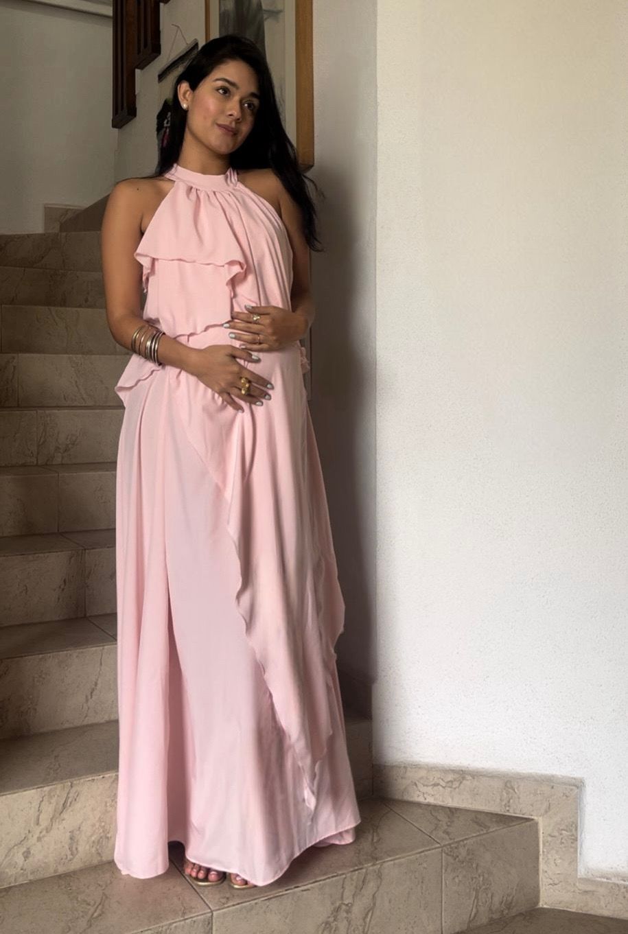 Vestido Ariel de maternidad y lactancia rosa claro lc