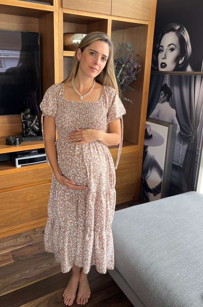Winter maternity dress, blue SM