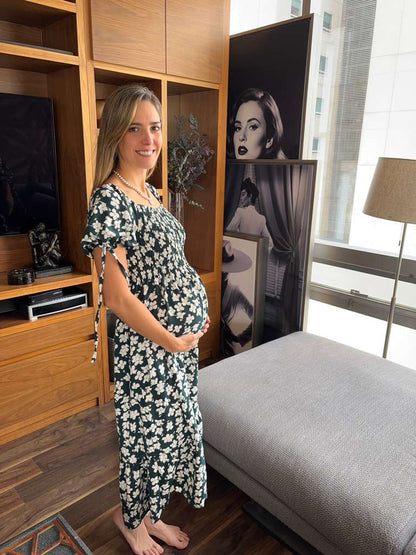 Winter maternity dress, blue SM