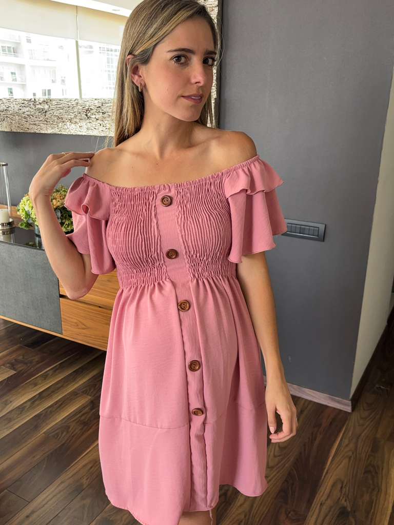 Winter maternity dress, blue SM