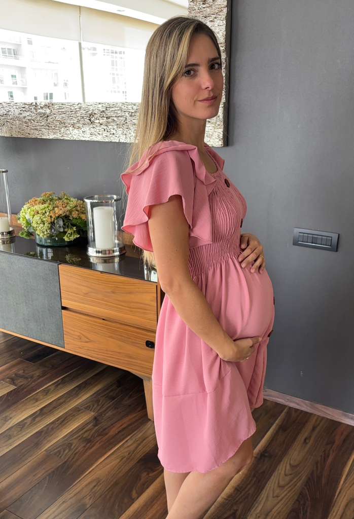 Winter maternity dress, blue SM