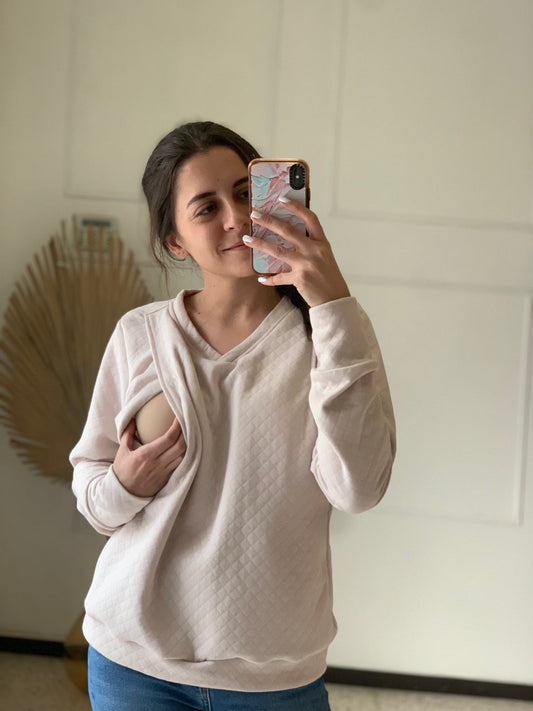 Sudadera de lactancia, rombos daniela beige M