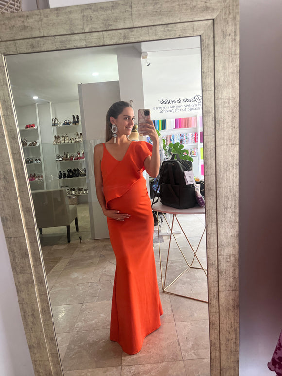 Vestido de maternidad Linda, naranja