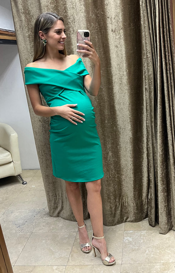 Maternity dress, vivid green Viridiana