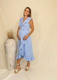 Vestido de maternidad María Luisa, azul madrid