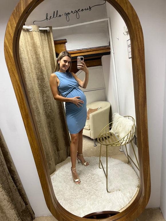 Vestido de maternidad, Nelly azul polvo