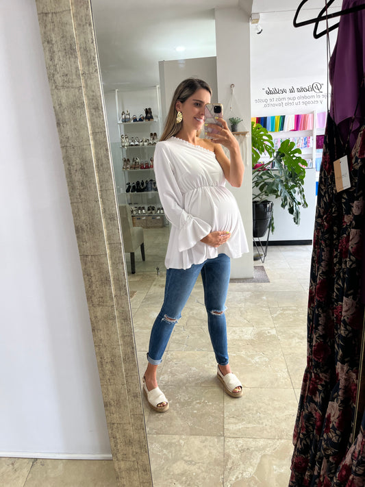 Blusa de maternidad, Antonella blanca