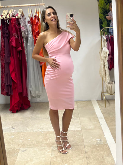María José light blue neoprene maternity dress