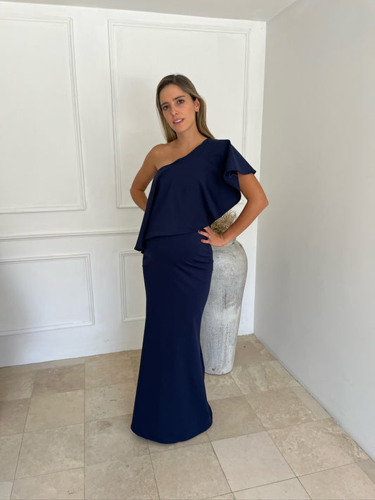 Maternity dress, Martina navy blue