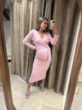 Maternity and nursing dress, Aitana light pink