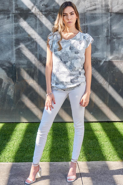 Blusa de lactancia andy blanco con negro XG