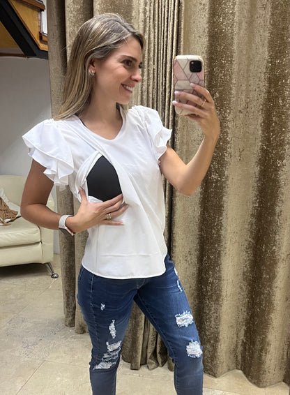 Nursing blouse, Adri white