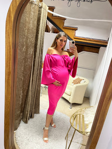 Vestido maternidad Joanna, rosa barbie