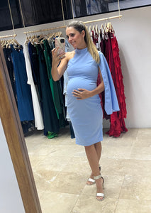 Vestido de maternidad Carola, azul cielo corto