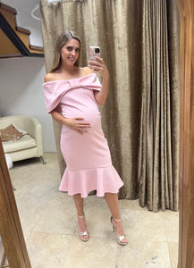 Maternity dress, Lluvia light pink neoprene