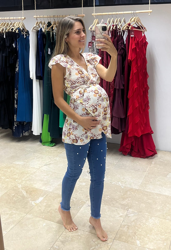 Maternity blouse, Franchesca dots