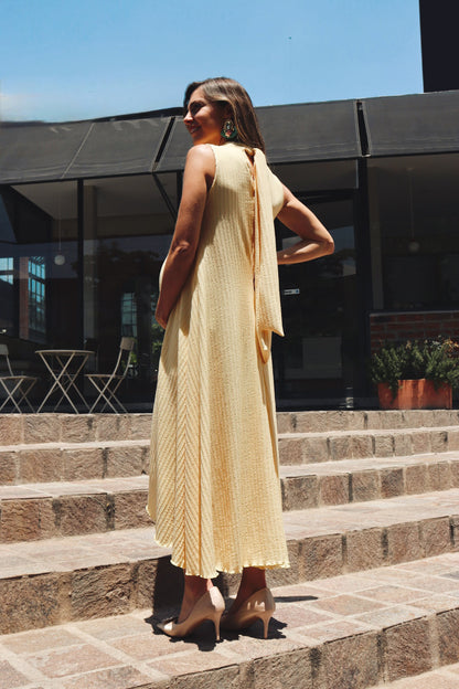 Vestido de maternidad Sonia, amarillo textura