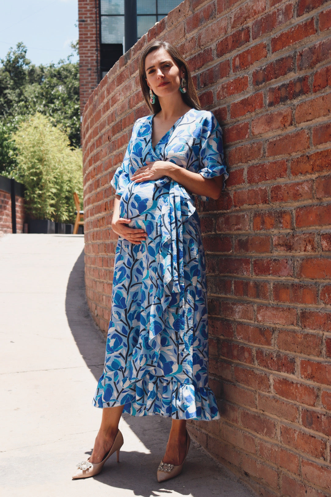 Vestido de maternidad, Ursula azul tallos