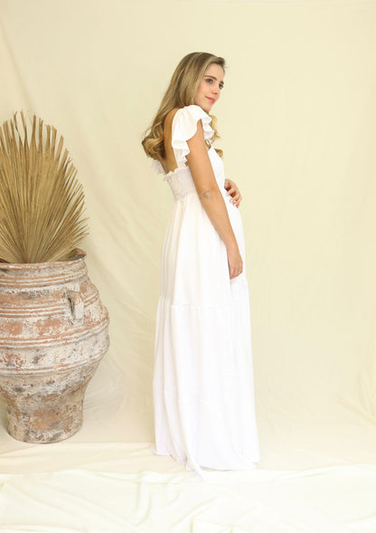 Maternity dress, Dahlia white