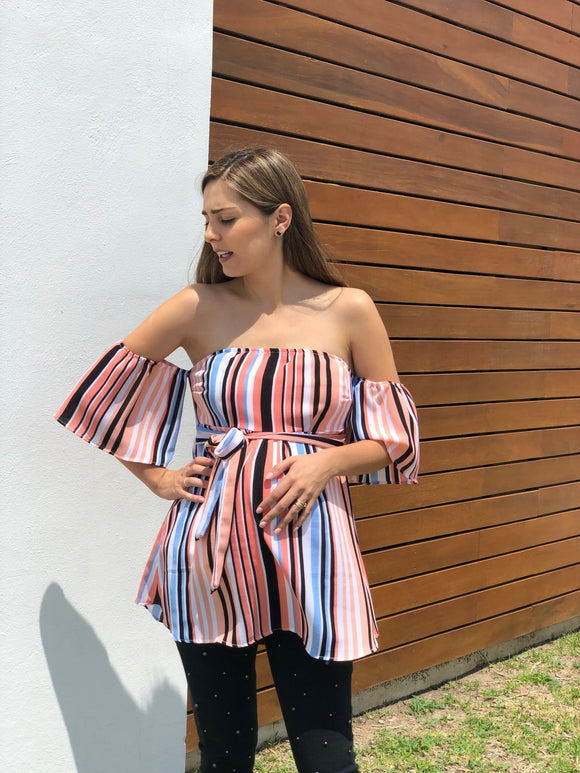 Maternity blouse, Mia striped colors
