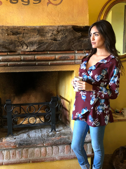 Blusa maternidad, Franchesca guinda