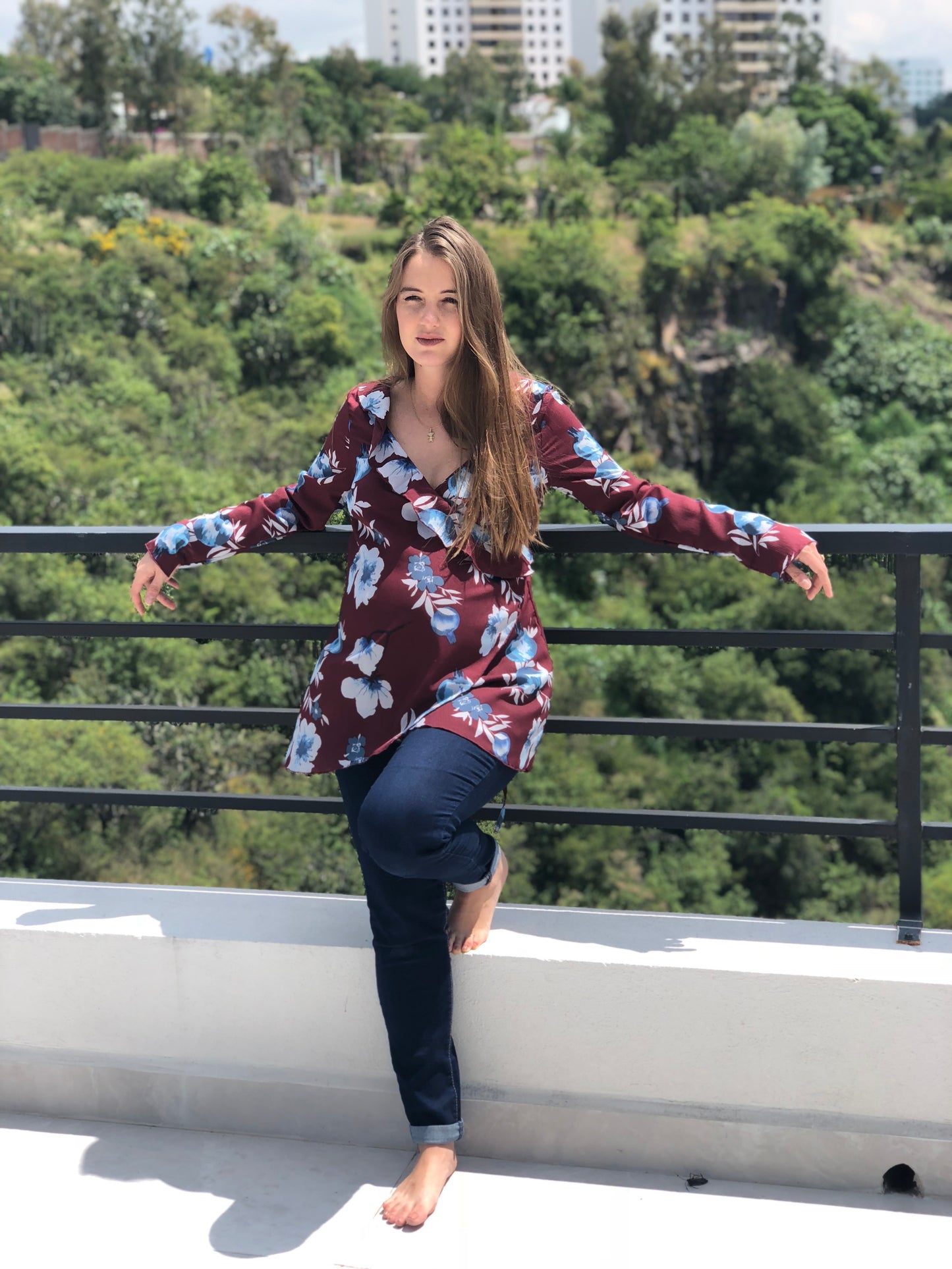 Blusa maternidad, Franchesca guinda