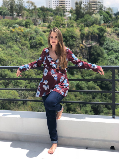 Blusa maternidad, Franchesca guinda