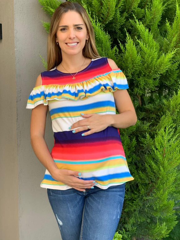 Colored olan maternity blouse