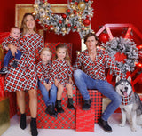 Christmas family match black with red