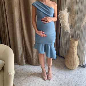 Vestido de maternidad María José azul polvo
