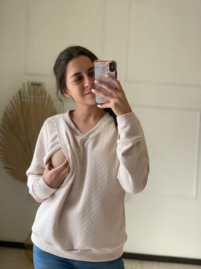 Sudadera de lactancia, rombos daniela beige
