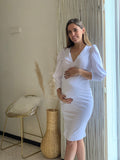 Maternity and nursing dress, yuridia white