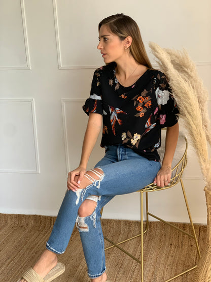 Blusa de lactancia, pajaritos georgina