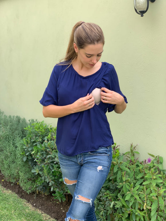 Blusa de lactancia, Georgina Azul marino