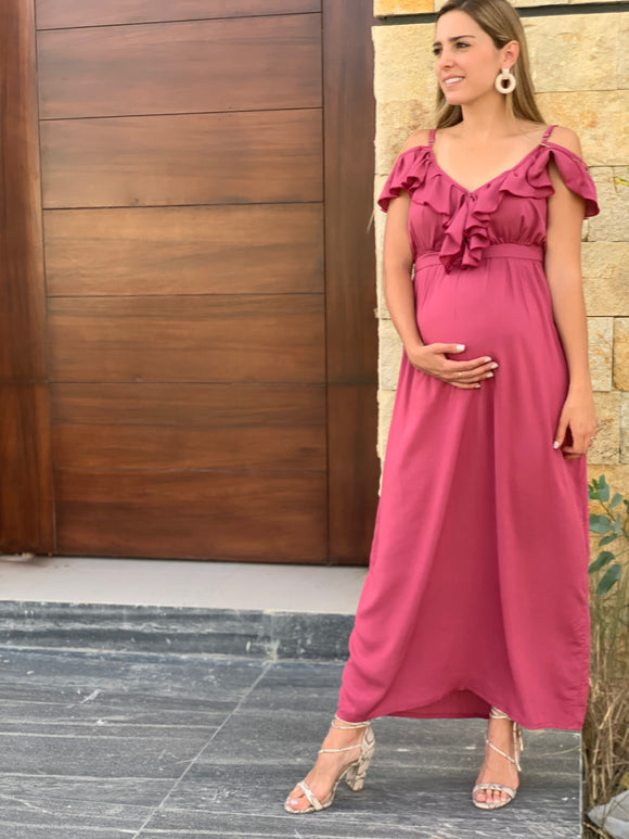 Maternity dress, Dayana burnt pink