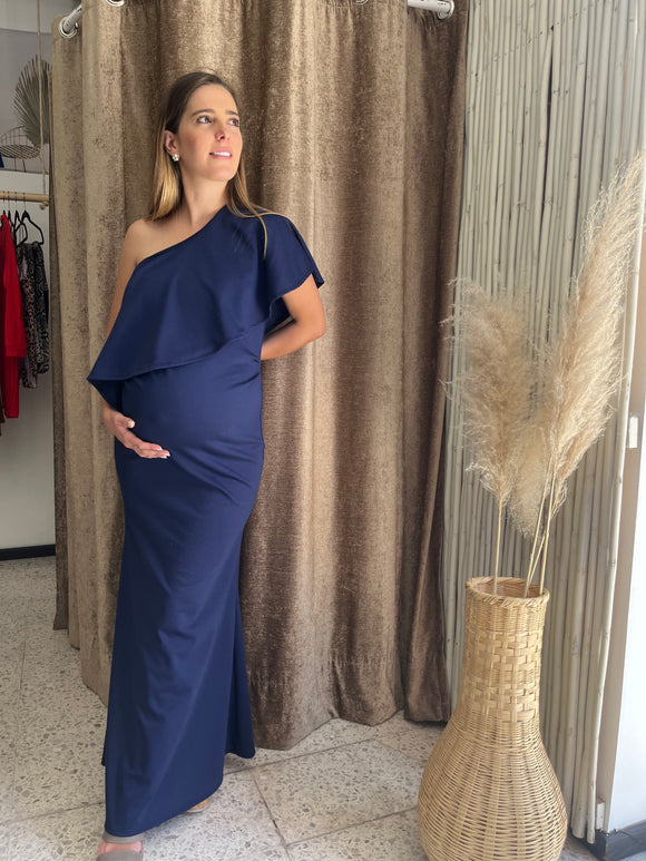 Maternity dress, Martina navy blue