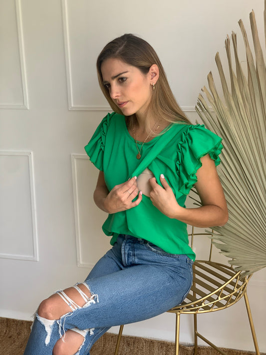 Blusa de lactancia, Adri verde vivo CH a XG
