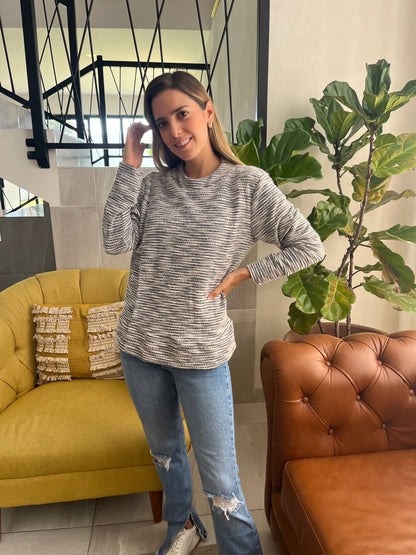 Sueter de lactancia, Celia gris con textura