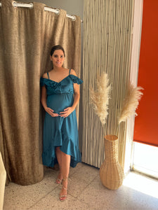 Maternity dress, Carlota teal