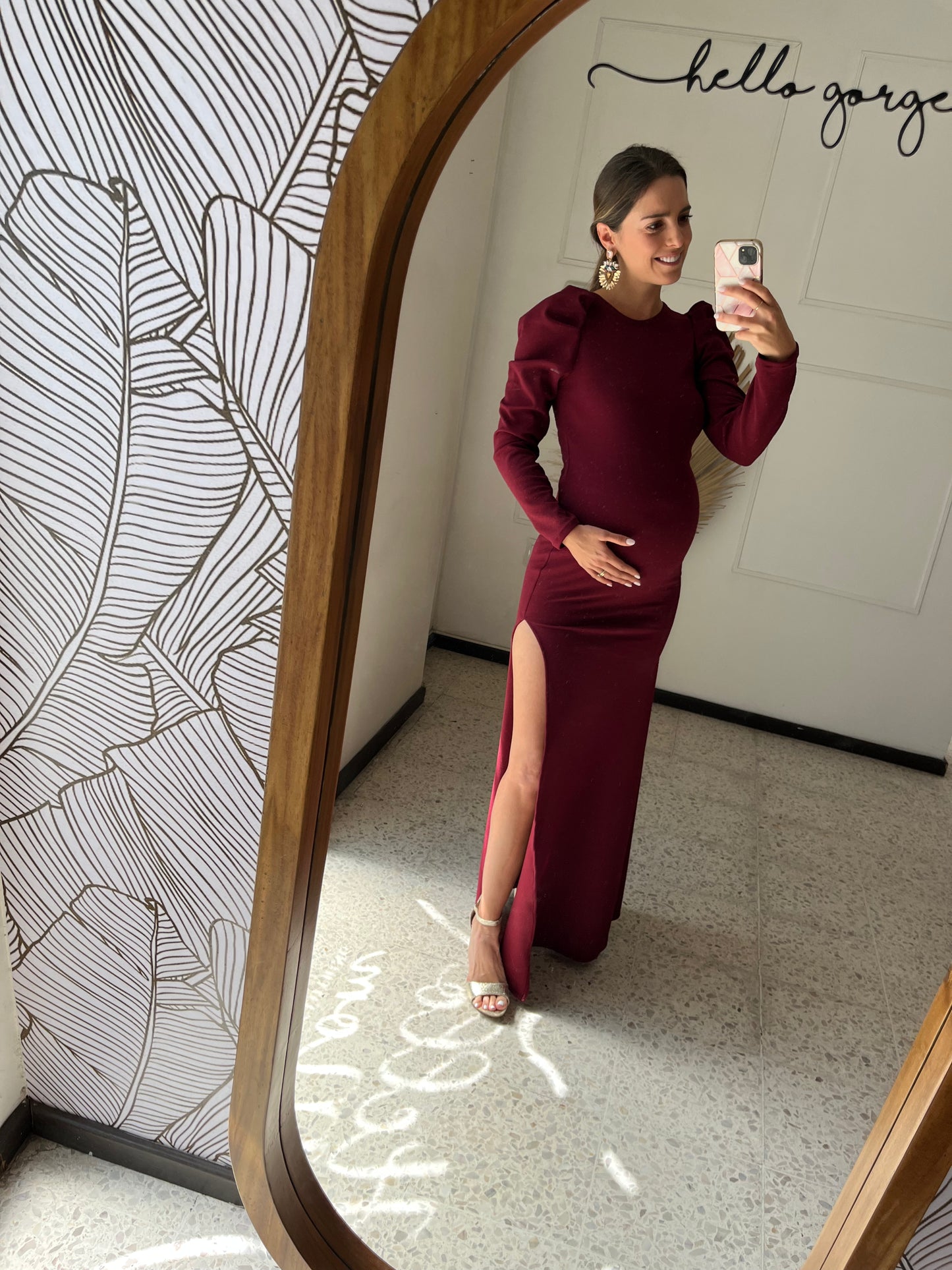 Maternity dress, vega/ritta wine