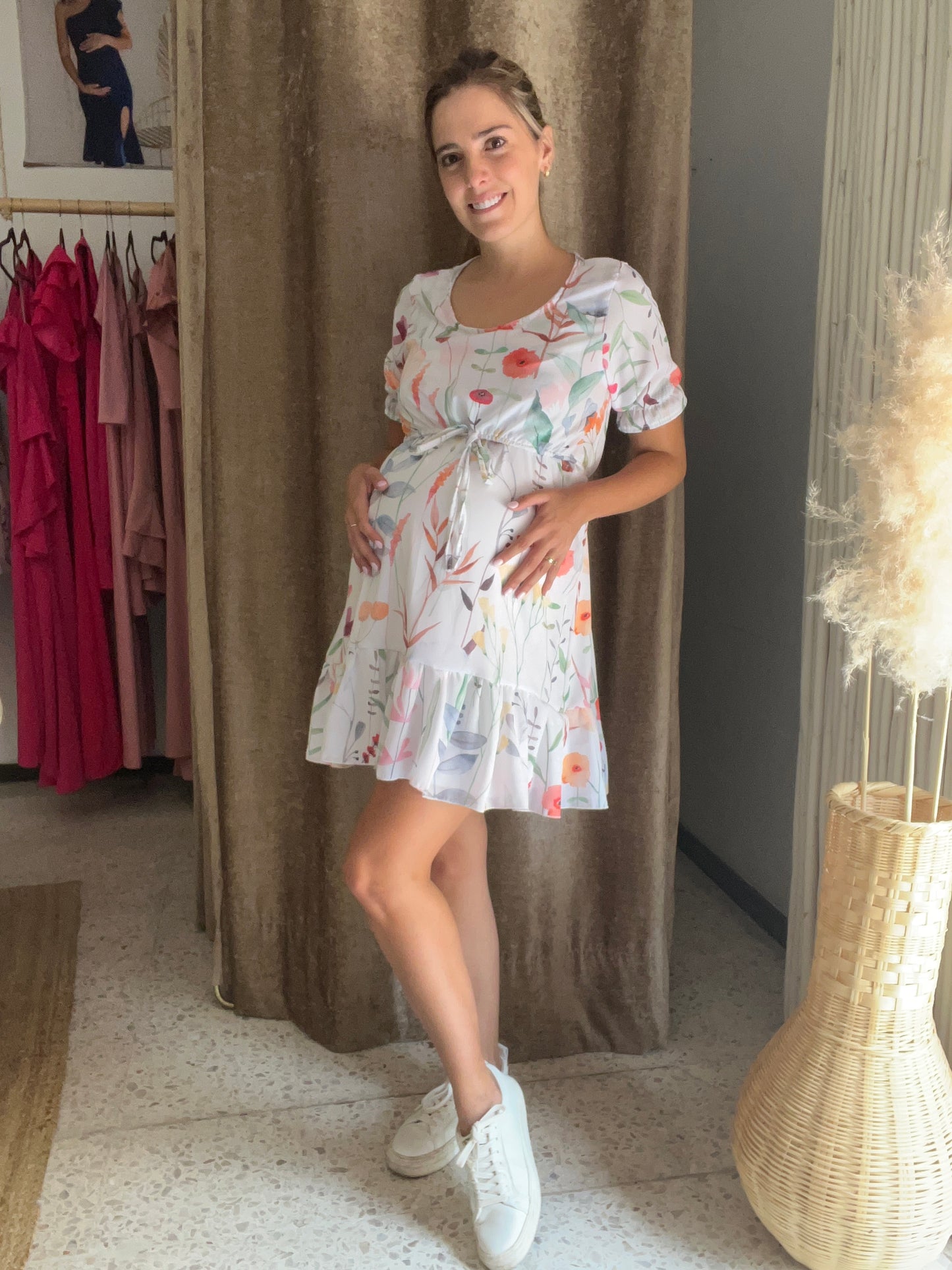 Vestido de maternidad y lactancia, Hanna flores pasteles