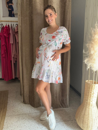 Vestido de maternidad y lactancia, Hanna flores pasteles