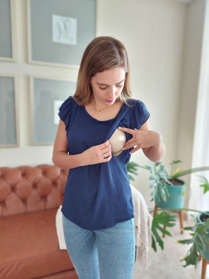 Blusa lactancia Andy, azul marina
