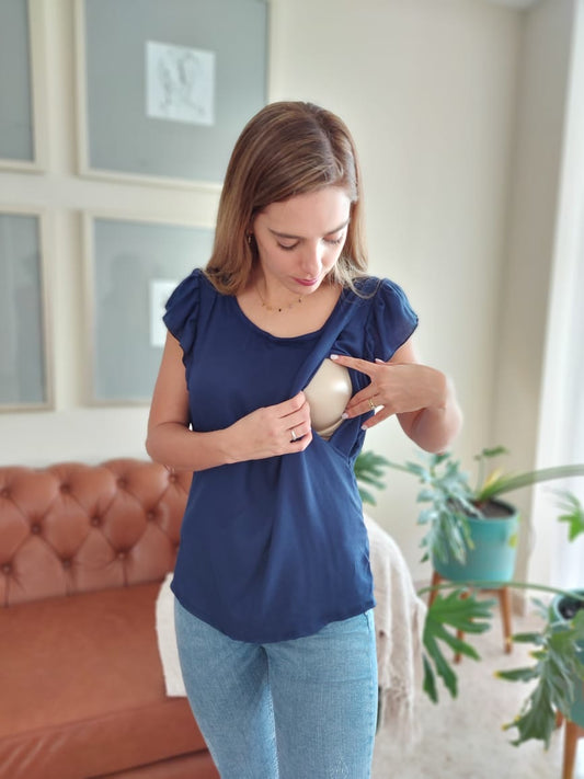 Nursing blouse Andy, navy blue